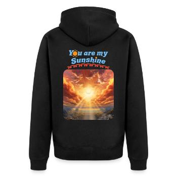 Du bist meine Sonne Frohe Feiertage - Unisex Premium Bio Zip Hoodie - Schwarz - Hinten - Nico (187cm)