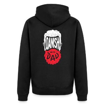 Danish Dad - Unisex Premium Bio Zip Hoodie - Schwarz - Hinten - Nico (187cm)