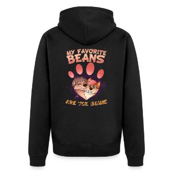 My favorite beans are toe beans I Furry Fandom - Unisex Premium Bio Zip Hoodie - Schwarz - Hinten - Nico (187cm)