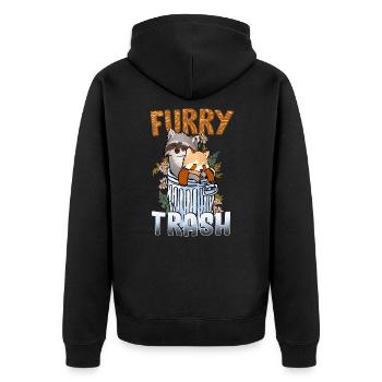 Furry Trash I Furries Convention I Anime Cosplay - Unisex Premium Bio Zip Hoodie - Schwarz - Hinten - Nico (187cm)