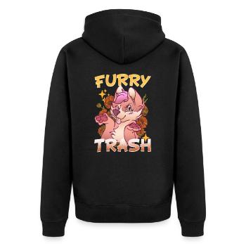 Furry Trash I Furries Convention I Anime Cosplay - Unisex Premium Bio Zip Hoodie - Schwarz - Hinten - Nico (187cm)
