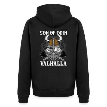 Fils d’Odin Valhalla I Mythologie Viking - Veste à capuche bio Premium Unisexe - noir - Dos - Nico (187cm)