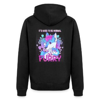 C’est difficile d’être normal, je suis un cosplay à fourrure - Veste à capuche bio Premium Unisexe - noir - Dos - Nico (187cm)