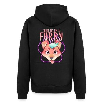 Trust me I'm a Furry I Furries Cosplay Fandom - Unisex Premium Organic Zip Hoodie - black - Back - Nico (187cm)
