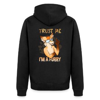 Trust me I'm a Furry I Furries Cosplay Fandom - Unisex Premium Organic Zip Hoodie - black - Back - Nico (187cm)