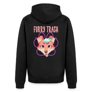 Furry Trash I Furries Convention I Anime Cosplay - Unisex Premium Bio Zip Hoodie - Schwarz - Hinten - Nico (187cm)