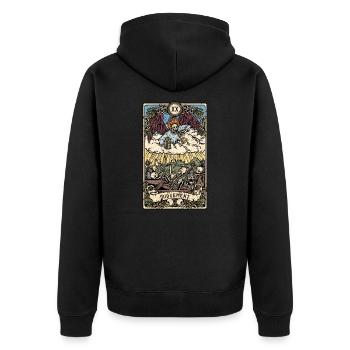 Judgement I Goth Tarot Card I Fortune Teller - Unisex Premium Bio Zip Hoodie - Schwarz - Hinten - Nico (187cm)
