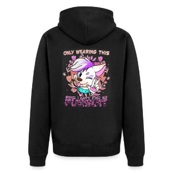 Je ne porte que ça parce que je ne peux pas porter ma fursuit - Veste à capuche bio Premium Unisexe - noir - Dos - Nico (187cm)