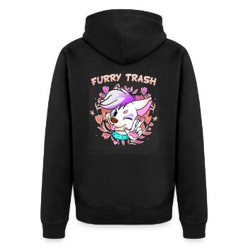 Furry Trash I Furries Convention I Anime Cosplay - Unisex Premium Bio Zip Hoodie - Schwarz - Hinten - Nico (187cm)