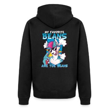 My favorite beans are toe beans I Furry Fandom - Unisex Premium Organic Zip Hoodie - black - Back - Nico (187cm)