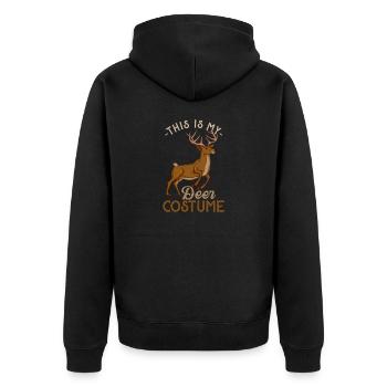 This Is My Deer Costume Funny Hunting Hunter Gift - Unisex Premium Organic Zip Hoodie - black - Back - Nico (187cm)