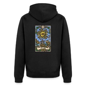The Sun I Goth Tarot Card I Fortune Teller - Unisex Premium Organic Zip Hoodie - black - Back - Nico (187cm)