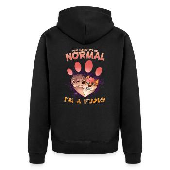 C’est difficile d’être normal, je suis un cosplay à fourrure - Veste à capuche bio Premium Unisexe - noir - Dos - Nico (187cm)