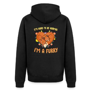 It's hard to be normal I'm a Furry I Cosplay - Unisex Premium Organic Zip Hoodie - black - Back - Nico (187cm)