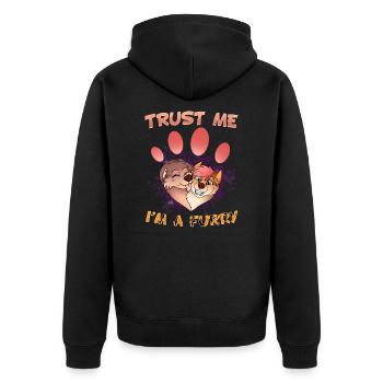 Trust me I'm a Furry I Furries Cosplay Fandom - Unisex Premium Organic Zip Hoodie - black - Back - Nico (187cm)