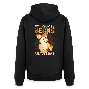 My favorite beans are toe beans I Furry Fandom - Unisex Premium Organic Zip Hoodie - black - Back - Nico (187cm)