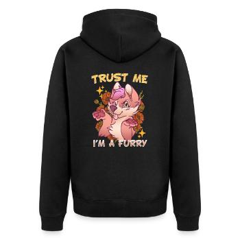 Trust me I'm a Furry I Furries Cosplay Fandom - Unisex Premium Organic Zip Hoodie - black - Back - Nico (187cm)