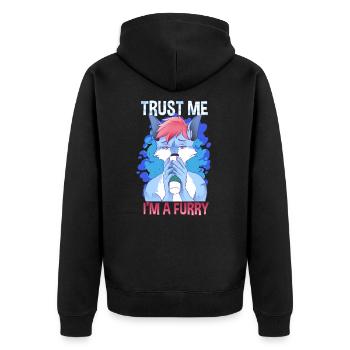 Trust me I'm a Furry I Furries Cosplay Fandom - Unisex Premium Organic Zip Hoodie - black - Back - Nico (187cm)