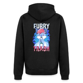 Furry Trash I Furries Convention I Anime Cosplay - Unisex Premium Bio Zip Hoodie - Schwarz - Hinten - Nico (187cm)
