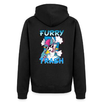 Furry Trash I Furries Convention I Anime Cosplay - Unisex Premium Bio Zip Hoodie - Schwarz - Hinten - Nico (187cm)