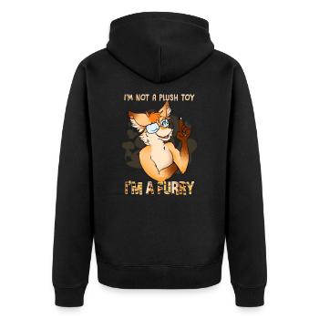 Je ne suis pas une peluche Je suis un Furry I Furries Fandom - Veste à capuche bio Premium Unisexe - noir - Dos - Nico (187cm)