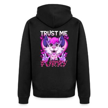 Trust me I'm a Furry I Furries Cosplay Fandom - Unisex Premium Organic Zip Hoodie - black - Back - Nico (187cm)