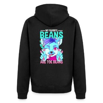 My favorite beans are toe beans I Furry Fandom - Unisex Premium Organic Zip Hoodie - black - Back - Nico (187cm)