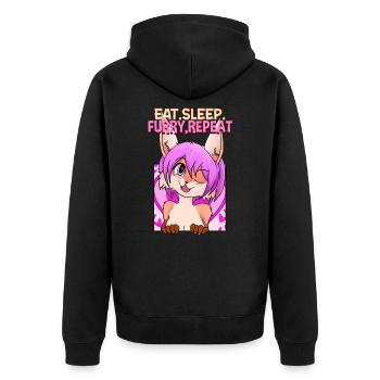 Eat Sleep Furry Repeat I Furries Fandom Cosplay - Unisex Premium Organic Zip Hoodie - black - Back - Nico (187cm)