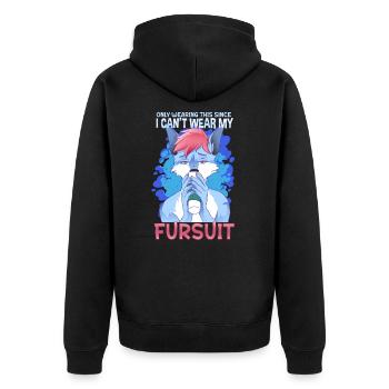 Only wearing this since I can't wear my fursuit - Unisex Premium Organic Zip Hoodie - black - Back - Nico (187cm)