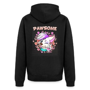 Pawsome I Furry Fandom Cospaly - Unisex Premium Bio Zip Hoodie - Schwarz - Hinten - Nico (187cm)