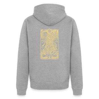 The Tower I Goth Tarot Card I Fortune Teller - Unisex Premium Bio Zip Hoodie - Grau meliert - Hinten - Nico (187cm)