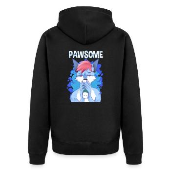 Pawsome I Furry Fandom Cospaly - Unisex Premium Bio Zip Hoodie - Schwarz - Hinten - Nico (187cm)