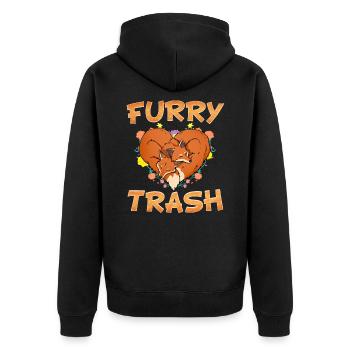 Furry Trash I Furries Convention I Anime Cosplay - Unisex Premium Bio Zip Hoodie - Schwarz - Hinten - Nico (187cm)