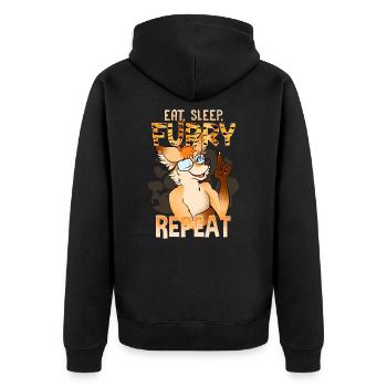 Manger Dormir Furry Répéter I Furries Fandom Cosplay - Veste à capuche bio Premium Unisexe - noir - Dos - Nico (187cm)