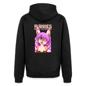 Furries we want to be different I Furries Fandom - Unisex Premium Organic Zip Hoodie - black - Back - Nico (187cm)