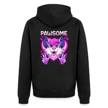 Pawsome I Furry Fandom Cospaly - Unisex Premium Bio Zip Hoodie - Schwarz - Hinten - Nico (187cm)