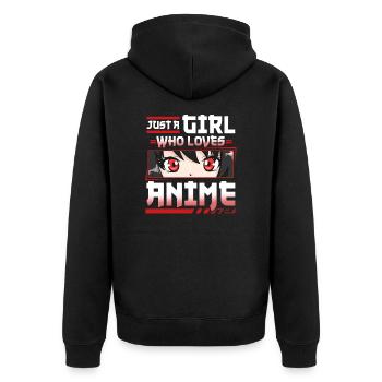 Juste une fille qui aime le costume de filles de cosplay d’anime - Veste à capuche bio Premium Unisexe - noir - Dos - Nico (187cm)