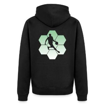 Player, Basketball, Streetball, Bball - Unisex Premium Bio Zip Hoodie - Schwarz - Hinten - Nico (187cm)