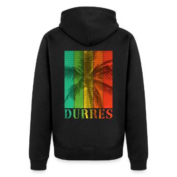 Durrës Durresi Albanie Été Palmiers Plage Mer - Veste à capuche bio Premium Unisexe - noir - Dos - Nico (187cm)