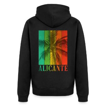 Alicante Spain Summer Palm Trees Beach Sea Holidays - Unisex Premium Organic Zip Hoodie - black - Back - Nico (187cm)