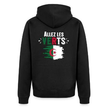 Verts Algérie Algérien Football Cadeau Humour - Veste à capuche bio Premium Unisexe - noir - Dos - Nico (187cm)
