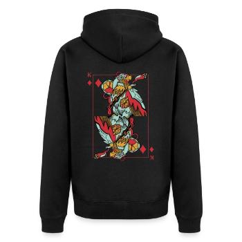 Jeu de cartes Eagle Steampunk Karo King Poker - Veste à capuche bio Premium Unisexe - noir - Dos - Nico (187cm)
