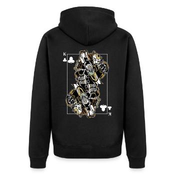 Panther Steampunk Jeu de Cartes Clubs King Poker - Veste à capuche bio Premium Unisexe - noir - Dos - Nico (187cm)