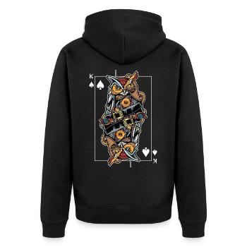 Eagle Owl Steampunk Jeu de Cartes Spades King Poker - Veste à capuche bio Premium Unisexe - noir - Dos - Nico (187cm)