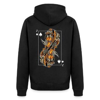 Jeu de cartes Rhino Steampunk Spades Jack Poker - Veste à capuche bio Premium Unisexe - noir - Dos - Nico (187cm)