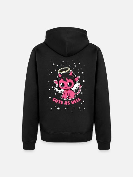 Cute as Hell - Unisex Premium Organic Zip Hoodie - black