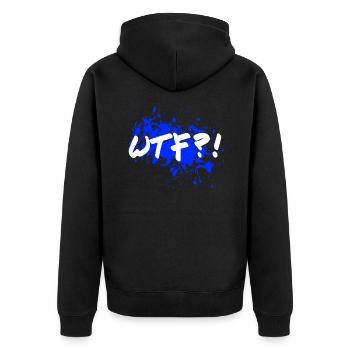 WTF - Unisex Premium Bio Zip Hoodie - Schwarz - Hinten - Nico (187cm)