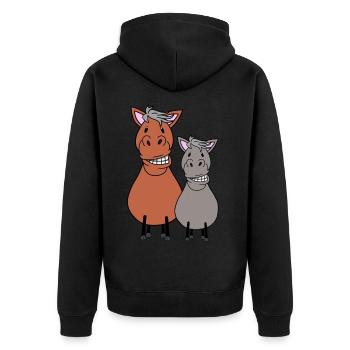 Fat Horse Pony Friends Friendship Horse Fool - Veste à capuche bio Premium Unisexe - noir - Dos - Nico (187cm)