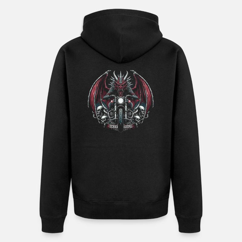 Moto Dragon - Veste à capuche bio Premium Unisexe - noir