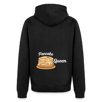 Pancake Pfannenkuchen Süßes Frühstück Essen - Unisex Premium Bio Zip Hoodie - Schwarz - Hinten - Nico (187cm)
